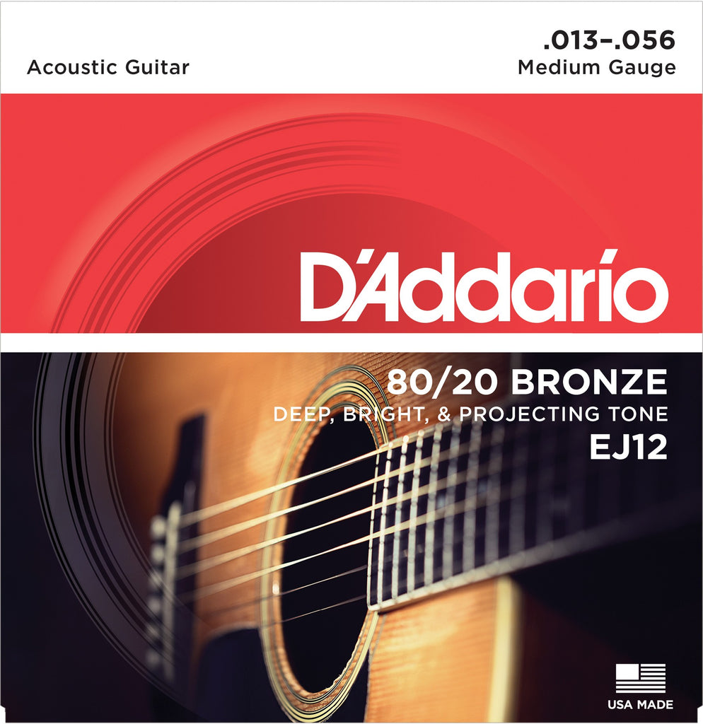 D Addario EJ12 80 12 Bronze Acoustic Guitar Strings Medium 13 56