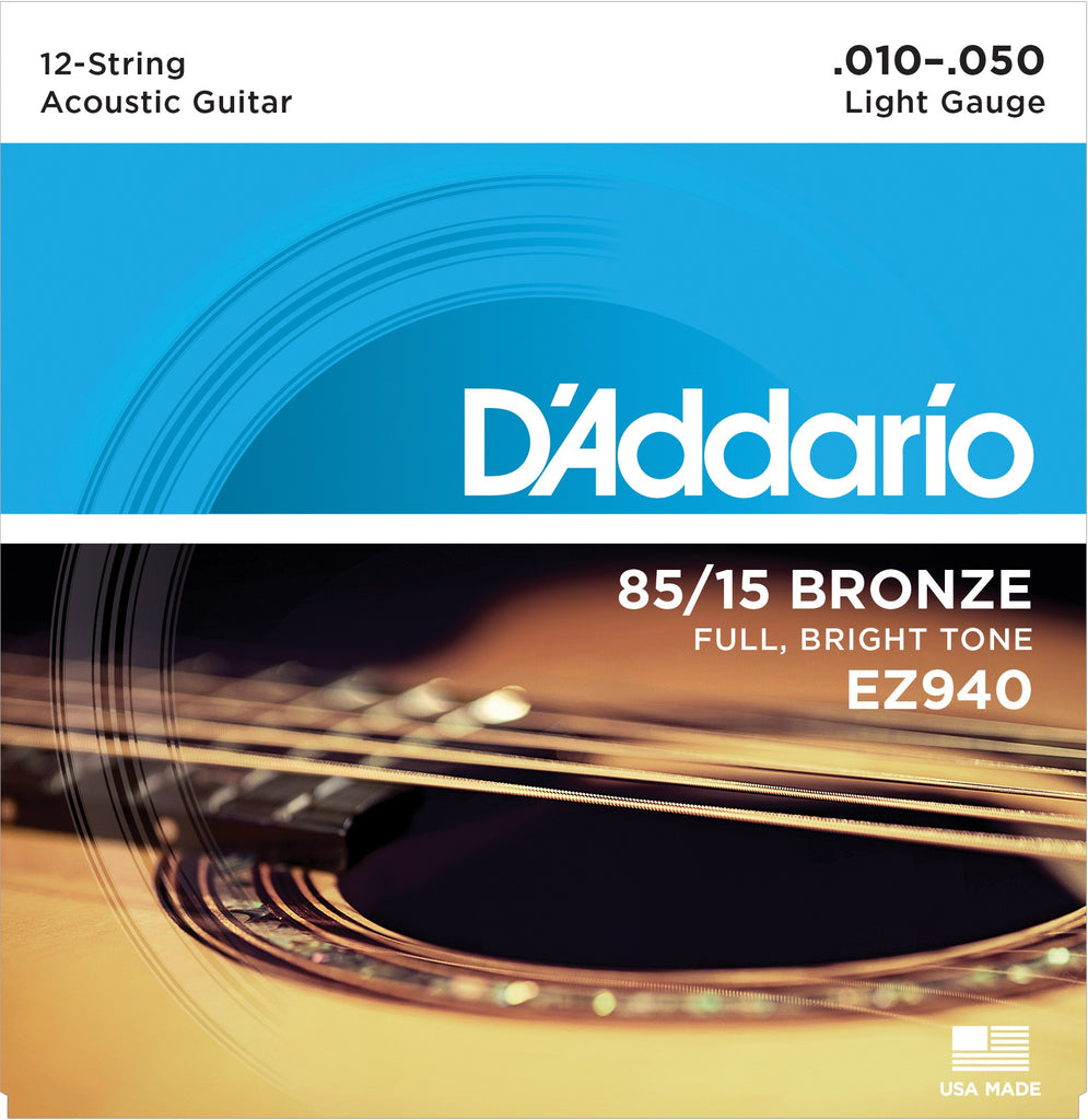 D Addario EZ930 85 15 12 String Bronze Acoustic Guitar Strings