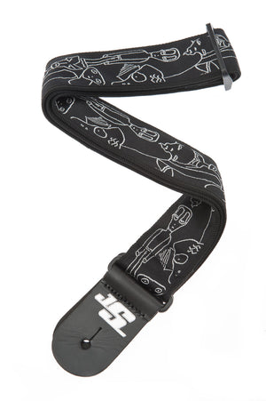 Planet Waves Joe Satriani Silver Sketches Guitar Strap 50JS05