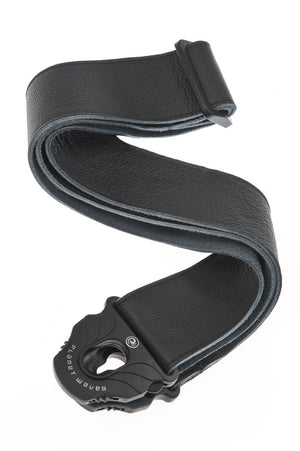 Planet Waves 50mm Planet Lock Leather Guitar Strap - Black 50PLL00