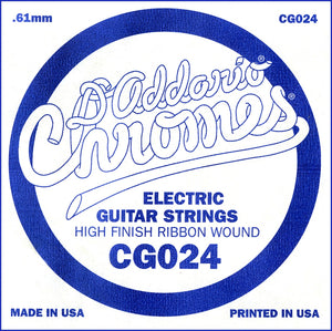 D'Addario CG024 Flat Wound Electric Guitar Single String, .024