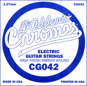 D'Addario CG042 Flat Wound Electric Guitar Single String, .042