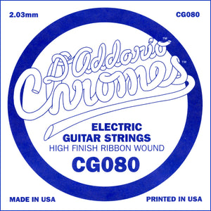 D'Addario CG080 Flat Wound Electric Guitar Single String, .080