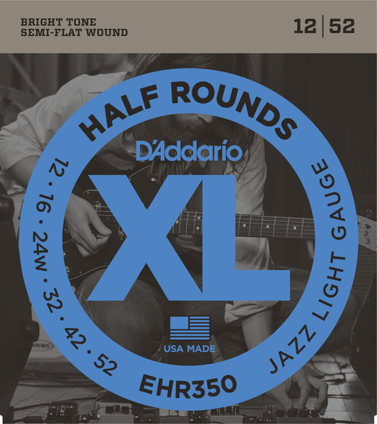 D Addario EHR350 Half Round Electric Guitar Strings Jazz Light