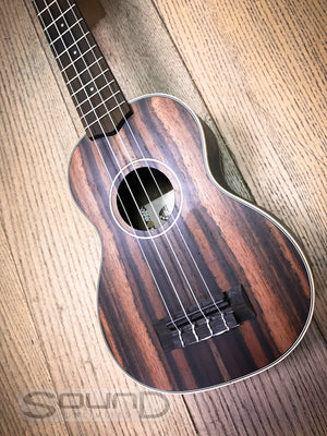 Kala KA-EBY-S Soprano Ebony Striped Top, Back & Sides Ukulele