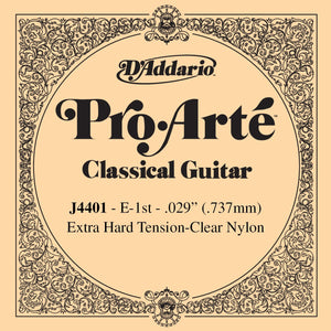 D'Addario J4401 Pro-Arte Nylon Classical Guitar Single String, Extra-Hard Tension, First String