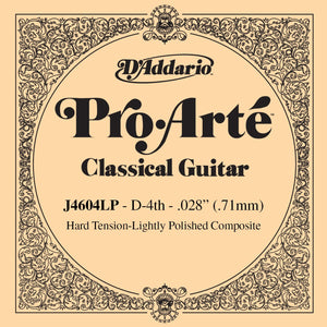 D'Addario J4604LP Pro-Arte Composite Classical Guitar Single String, Hard Tension, Fourth String