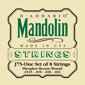 D'Addario J75 Mandolin Strings, Phosphor Bronze, Medium/Heavy, 11.5-41