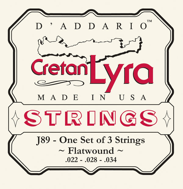 D'Addario J89 Flat Wound Cretan Lyra Strings