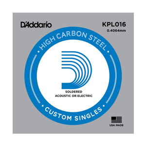 D'Addario KPL016 Soldered Twist Reinforced Single String, .016