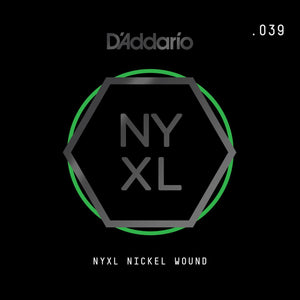 D'Addario NYXL Nickel Wound Electric Guitar Single String, .039