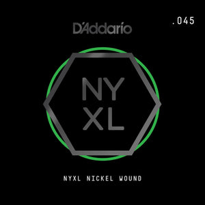 D'Addario NYXL Nickel Wound Electric Guitar Single String, .045