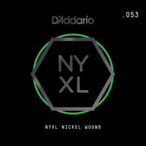 D'Addario NYXL Nickel Wound Electric Guitar Single String, .053