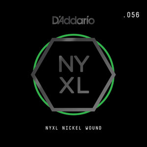 D'Addario NYXL Nickel Wound Electric Guitar Single String, .056