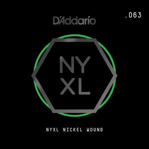 D'Addario NYXL Nickel Wound Electric Guitar Single String, .063