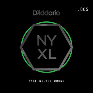 D'Addario NYXL Nickel Wound Electric Guitar Single String, .065