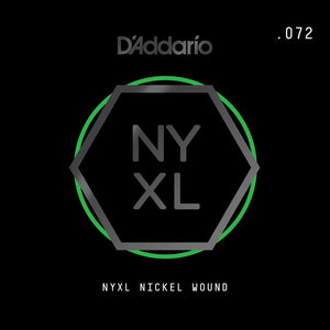 D'Addario NYXL Nickel Wound Electric Guitar Single String, .072