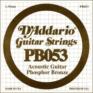 D'Addario PB053 Phosphor Bronze Wound Acoustic Guitar Single String, .053