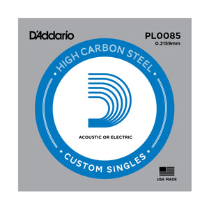 D'Addario PL0085 Plain Steel Guitar Single String, .0085