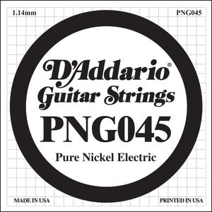 D'Addario PNG045 Pure Nickel Electric Guitar Single String, .045