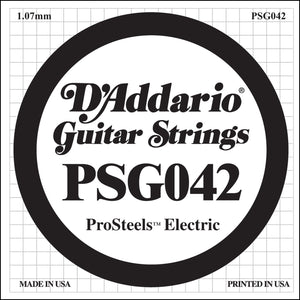 D'Addario PSG042 ProSteels Electric Guitar Single String, .042