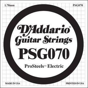 D'Addario PSG070 ProSteels Electric Guitar Single String, .070