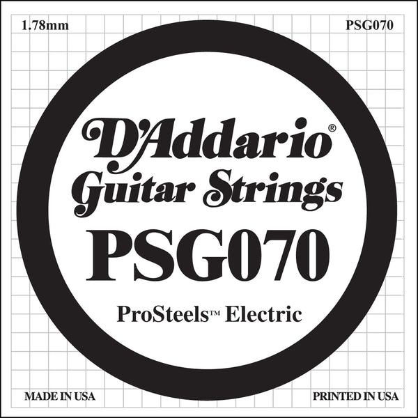 D'Addario PSG070 ProSteels Electric Guitar Single String, .070