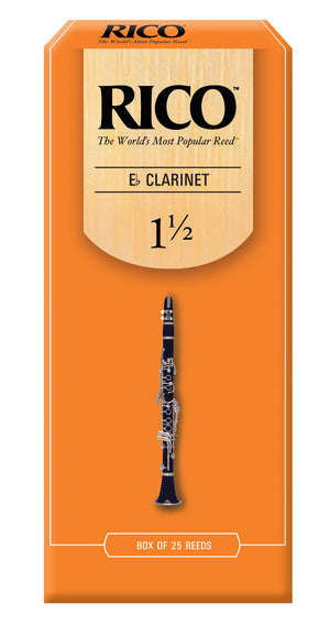 Rico Eb Clarinet Reeds, Strength 1.5, 25-pack - RBA2515