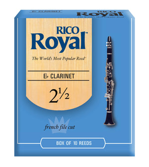 Rico Royal Eb Clarinet Reeds, Strength 2.5, 10-pack - RBB1025