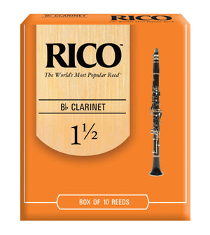 Rico Bb Clarinet Reeds, Strength 1.5, 10-pack - RCA1015