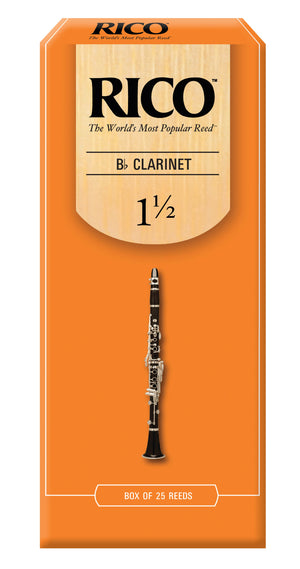 Rico Bb Clarinet Reeds, Strength 1.5, 25-pack - RCA2515