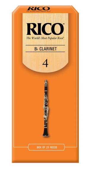 Rico Bb Clarinet Reeds, Strength 4.0, 25-pack - RCA2540