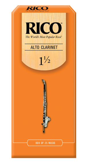 Rico Alto Clarinet Reeds, Strength 1.5, 25-pack - RDA2515