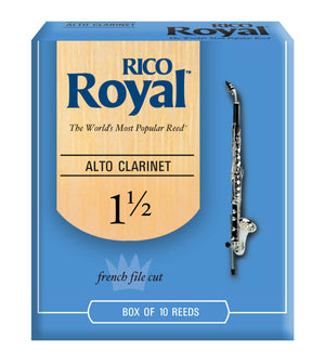 Rico Royal Alto Clarinet Reeds, Strength 1.5, 10-pack - RDB1015