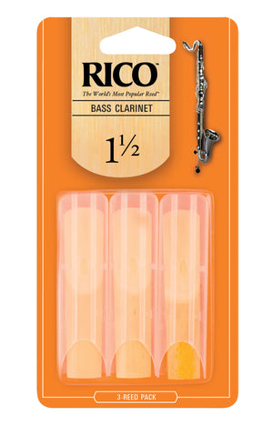 Rico Bass Clarinet Reeds, Strength 1.5, 3-pack - REA0315