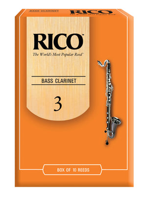 Rico Bass Clarinet Reeds, Strength 3.0, 10-pack - REA1030