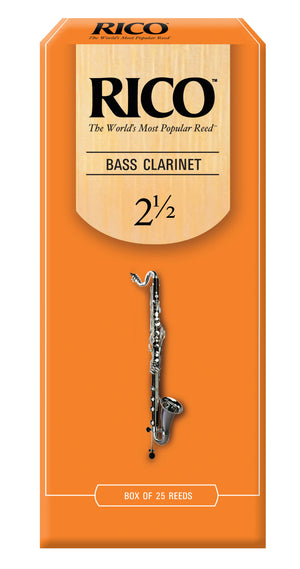 Rico Bass Clarinet Reeds, Strength 2.5, 25-pack - REA2525