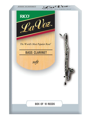 La Voz Bass Clarinet Reeds, Strength Soft, 10-pack - REC10SF