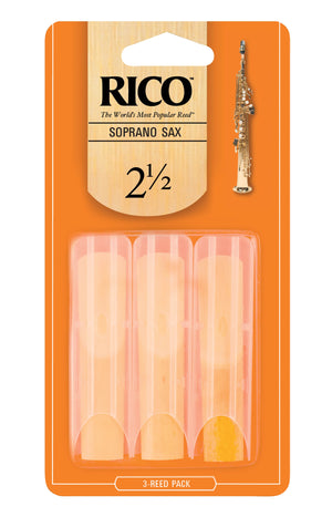 Rico Soprano Sax Reeds, Strength 2.5, 3-pack - RIA0325