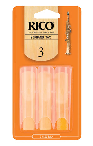 Rico Soprano Sax Reeds, Strength 3.0, 3-pack - RIA0330