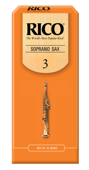 Rico Soprano Sax Reeds, Strength 3.0, 25-pack - RIA2530