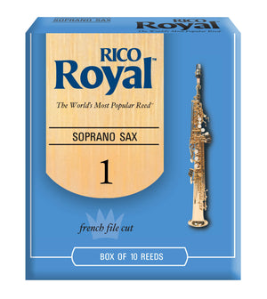 Rico Royal Soprano Sax Reeds, Strength 1.0, 10-pack - RIB1010