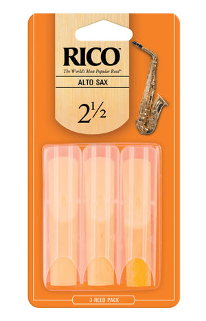 Rico Alto Sax Reeds, Strength 2.5, 3-pack - RJA0325