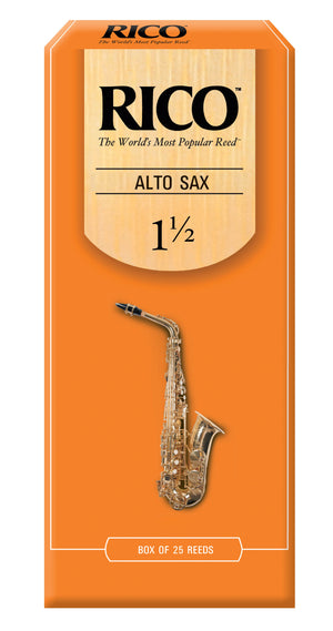 Rico Alto Sax Reeds, Strength 1.5, 25-pack - RJA2515