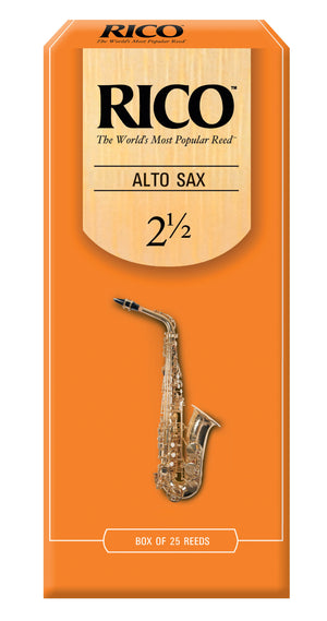 Rico Alto Sax Reeds, Strength 2.5, 25-pack - RJA2525