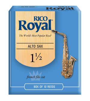 Rico Royal Alto Sax Reeds, Strength 1.5, 10-pack - RJB1015