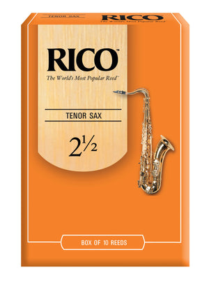 Rico Tenor Sax Reeds, Strength 2.5, 10-pack - RKA1025