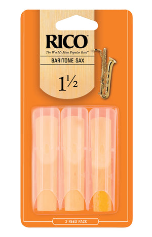 Rico Baritone Sax Reeds, Strength 1.5, 3-pack - RLA0315