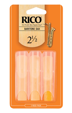 Rico Baritone Sax Reeds, Strength 2.5, 3-pack - RLA0325