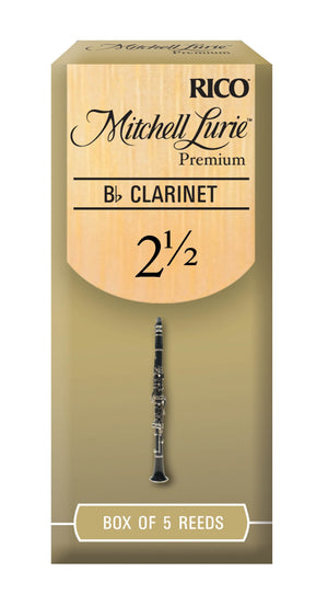 Mitchell Lurie Premium Bb Clarinet Reeds, Strength 2.5, 5-pack - RMLP5BCL250